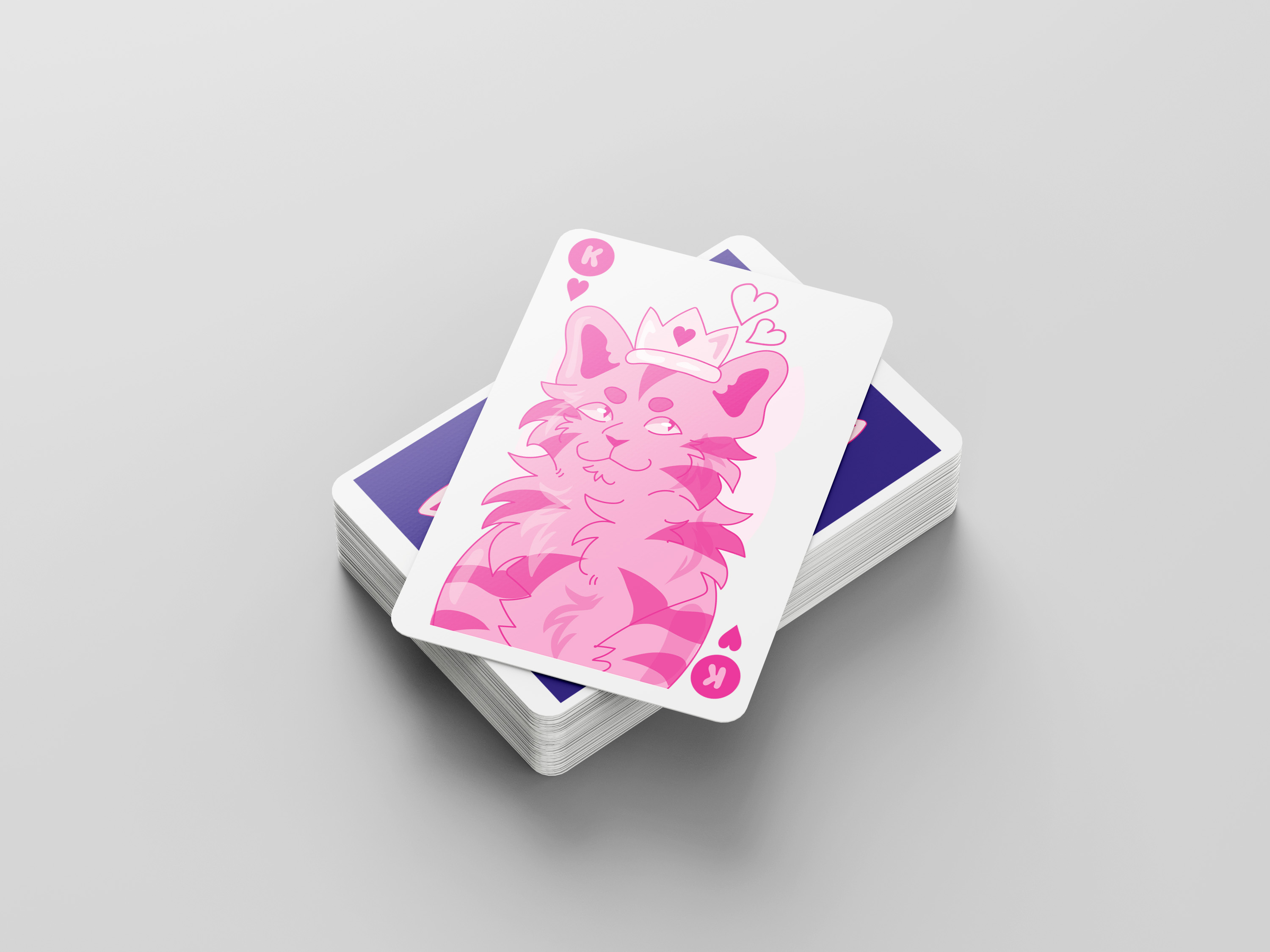 mockup of deck of cat themed deck of cards